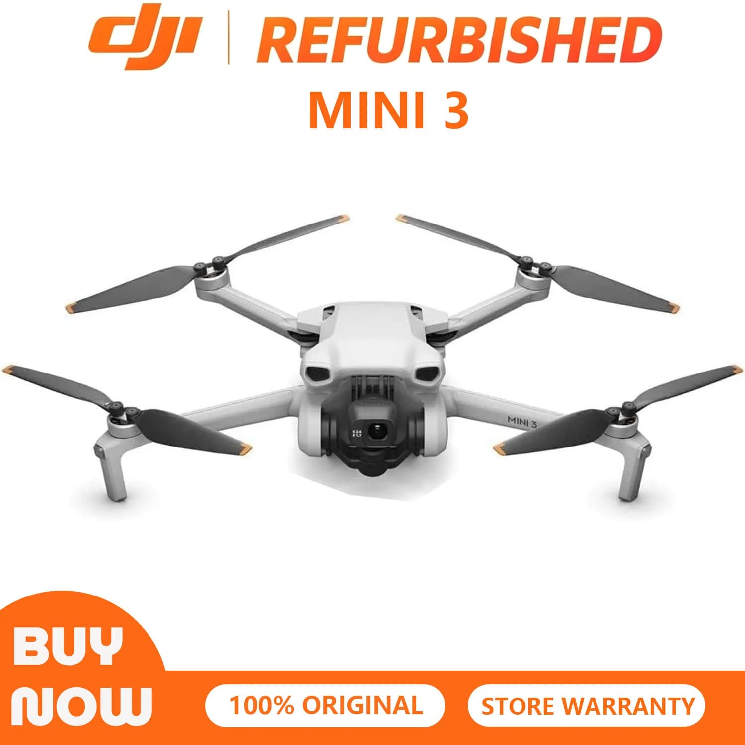 Refurbished Used DJI Mini 3 Drone 3-Axis Mechanical Gimbal 4K HDR Video up to 32800ft Video Transmission 38 Min Flight Time GPS Auto Return