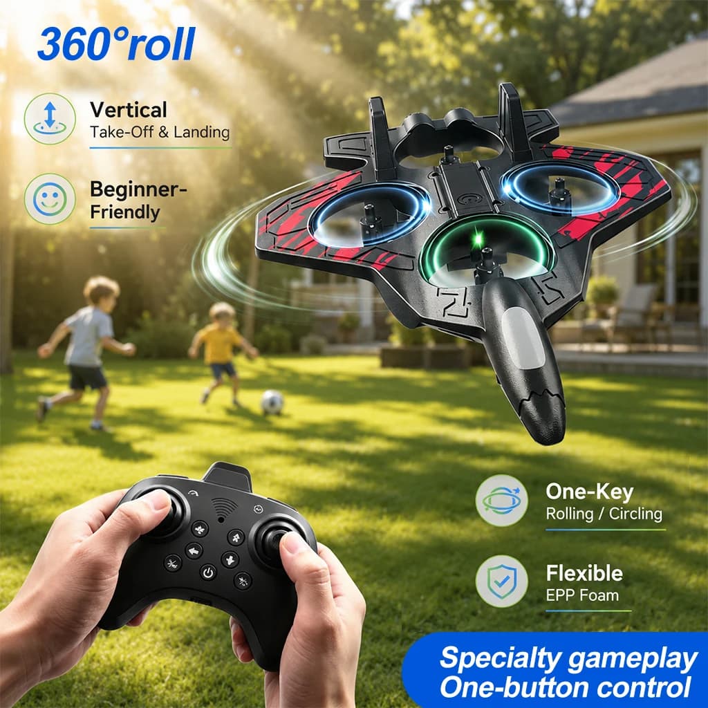 EPP Foam Anti-collision Drone Stunt Aircraft Four Turbofan Motors 360° Circling One Key Takeoff 2.4G Remote Control Beginner Friendly Mini Drone