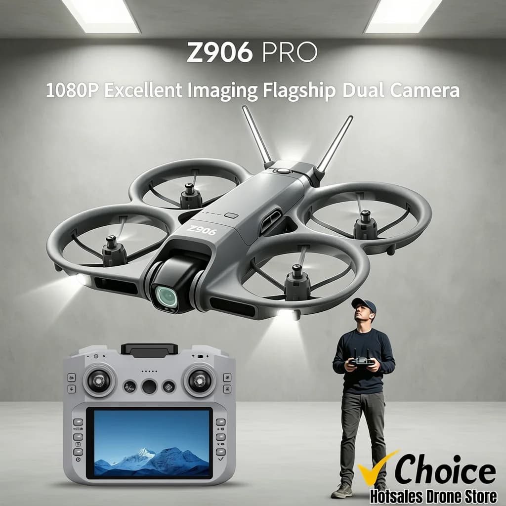 New Z906 Mini FPV Drone Big Screen Remote Electric Adjust 4K Camera 3-Side Obstacle Avoidance Optical Flow Sale Landing Pad Only