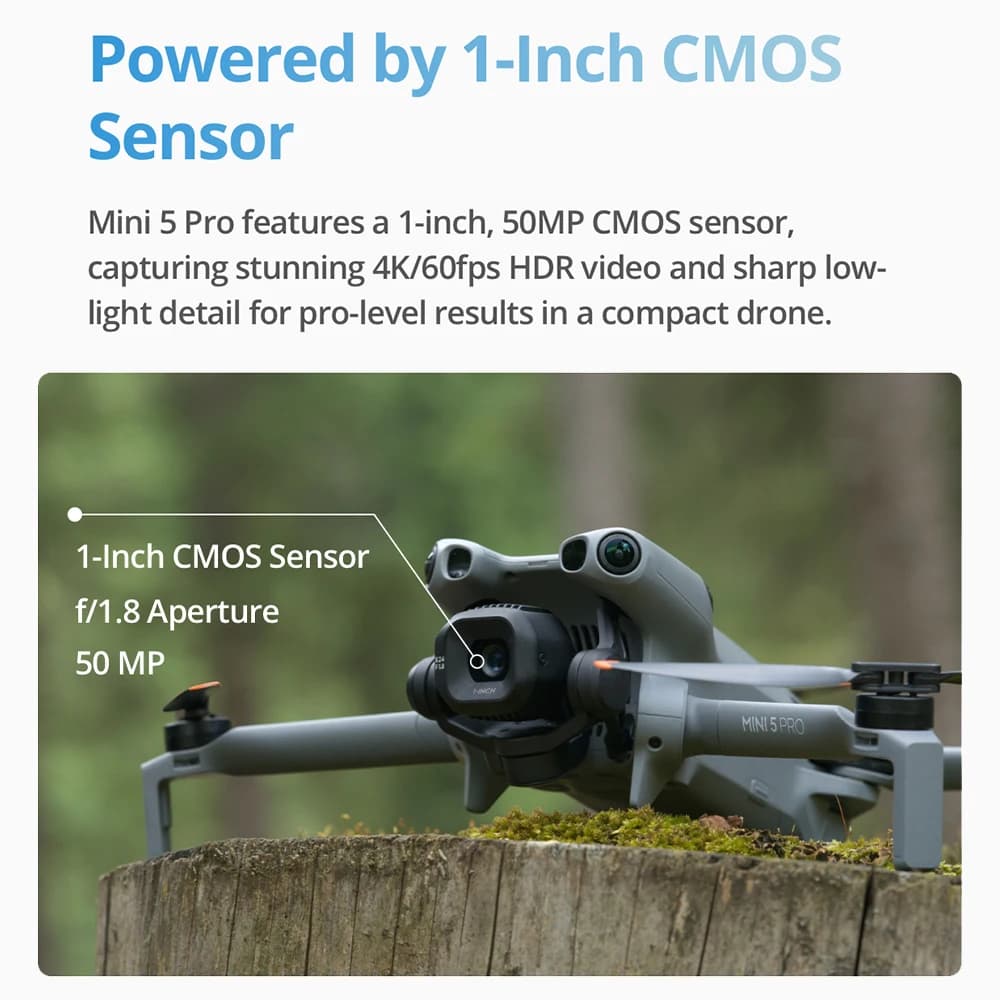 DJI Mini 5 Pro Drones with Camera and Optional Accessory Ultra-Light & Foldable 1-Inch CMOS Omnidirectional Obstacle Sensing ActiveTrack 360° 20 km Transmission Drone 4K Professional