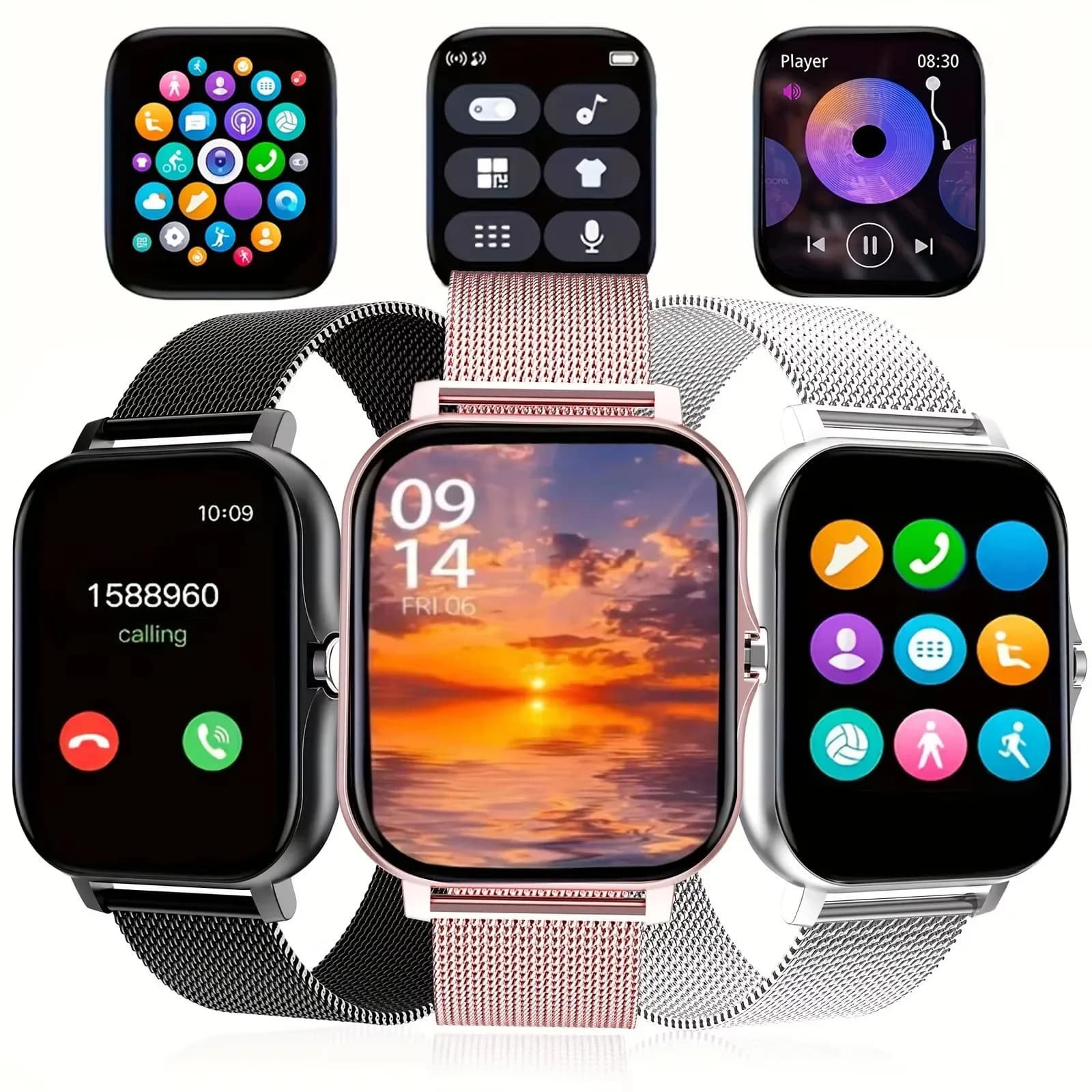 Reloj inteligente 2025 Bluetooth llamada reloj inteligente para hombres mujeres rastreador de Fitness deporte pantalla grande relojes inteligentes Android ios teléfono