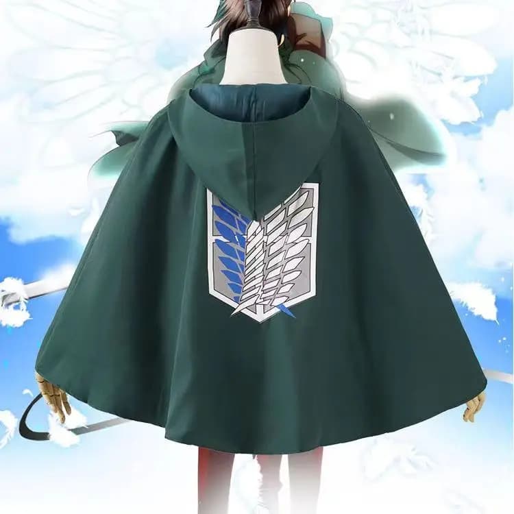 Disfraces de Cosplay de Anime Ataque a los Titanes, Capa Gigante con Sombrero, Shingeki No Kyojin, Capa Verde de la Legión de Exploración, Ropa para Hombre