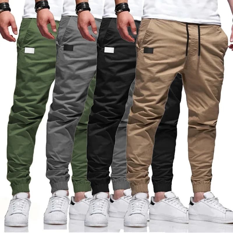 2025New pantalones deportivos informales para hombre, pantalones de chándal para hombre, pantalones pitillo Harem Cargo para correr, pantalones, ropa de chándal con múltiples bolsillos