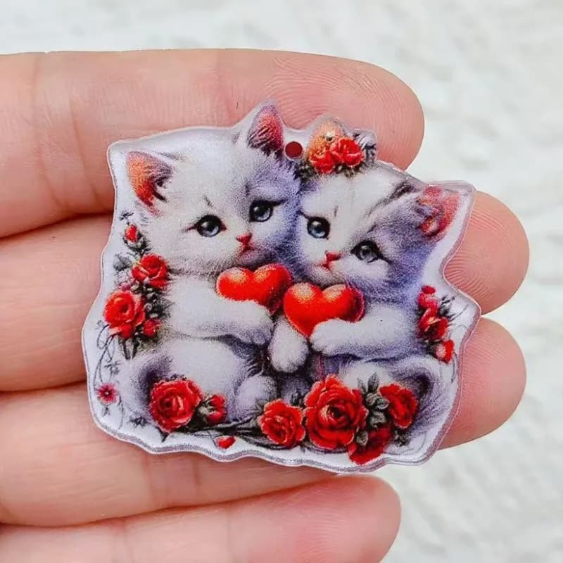 10 piezas de accesorios acrílicos para gatos, adecuados para joyería DIY, collares, pendientes, llaveros y otros estilos bohemios.