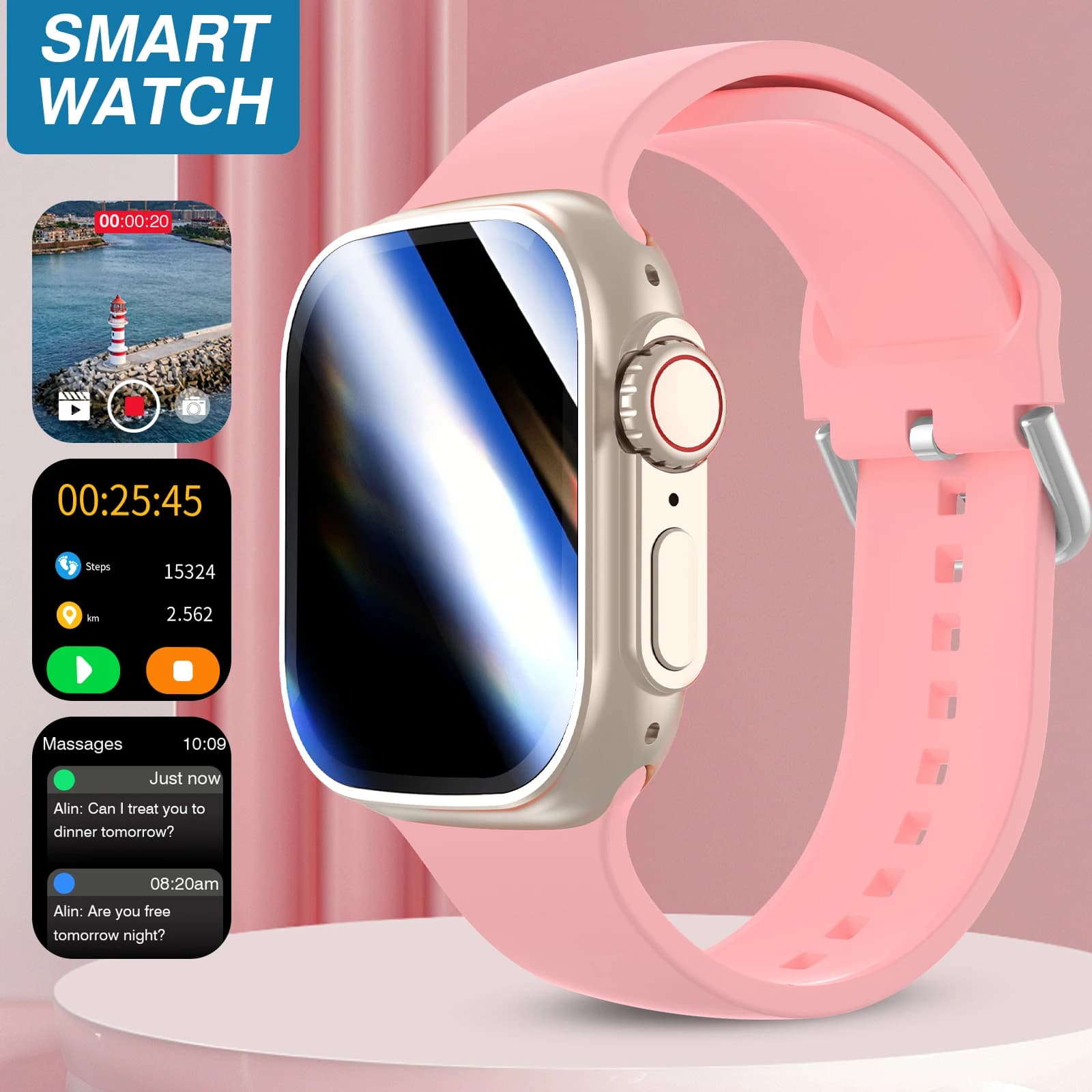 Nuevo Reloj Inteligente HD 2026 con Pantalla Táctil Completa, Unisex - Llamadas Inalámbricas/Múltiples Modos Deportivos/Rastreador de Actividad Física, para Android y iPhone, Regalo Perfecto para Fami
