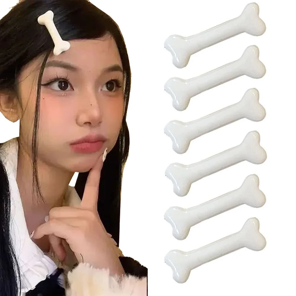 Pinza para el pelo de hueso blanco, horquilla bonita de dibujos animados Y2k, Clip para el volumen del cabello a la moda, pasadores de horquillas pequeñas, accesorios creativos para el cabello 2025