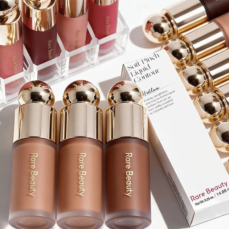 Bronceador Líquido 3D para Contorno Facial Rare Beauty, Tono Suave, Efecto Espejo, Larga Duración, Sombra Natural para Nariz, Resistente al Agua, Maquillaje Iluminador