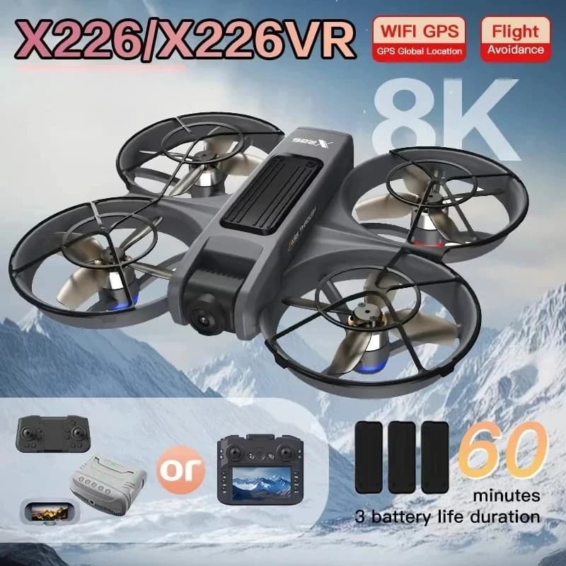 Mini Dron Original X226/X226VR, Dron 4K Profesional con Control Remoto, Helicóptero, Avión, Quadcopter, Juguete, Regalo para Niños