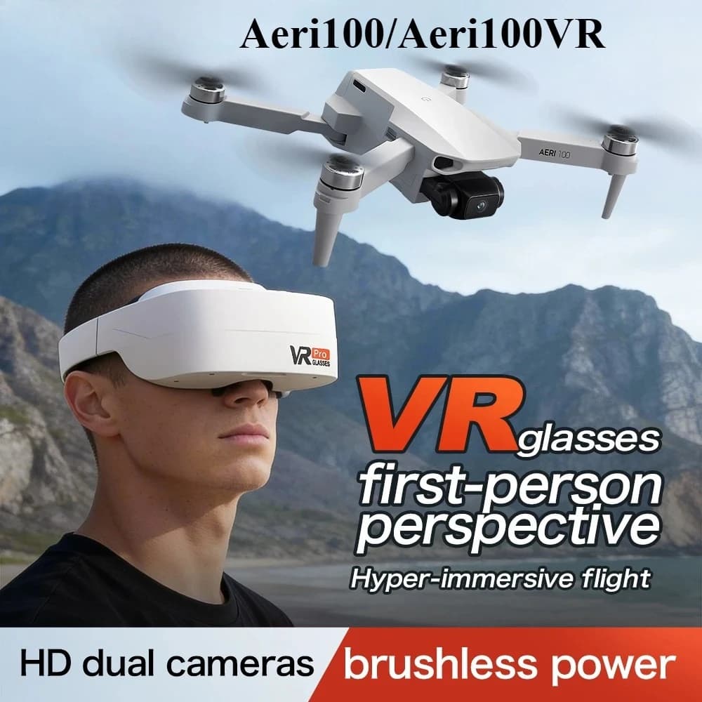 Dron Original Aeri100/Aeri100VR con Control Remoto WIFI, Quadcopter con Evitación de Obstáculos, Cámara Dual HD 8K FPV, Mini Dron de Juguete