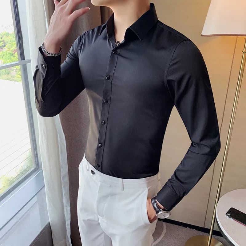 Camisas De Hombre Long Sleeve Shirts For Men Clothing 2026 Business Formal Wear Camisa Social Masculina Slim Fit Chemise Homme
