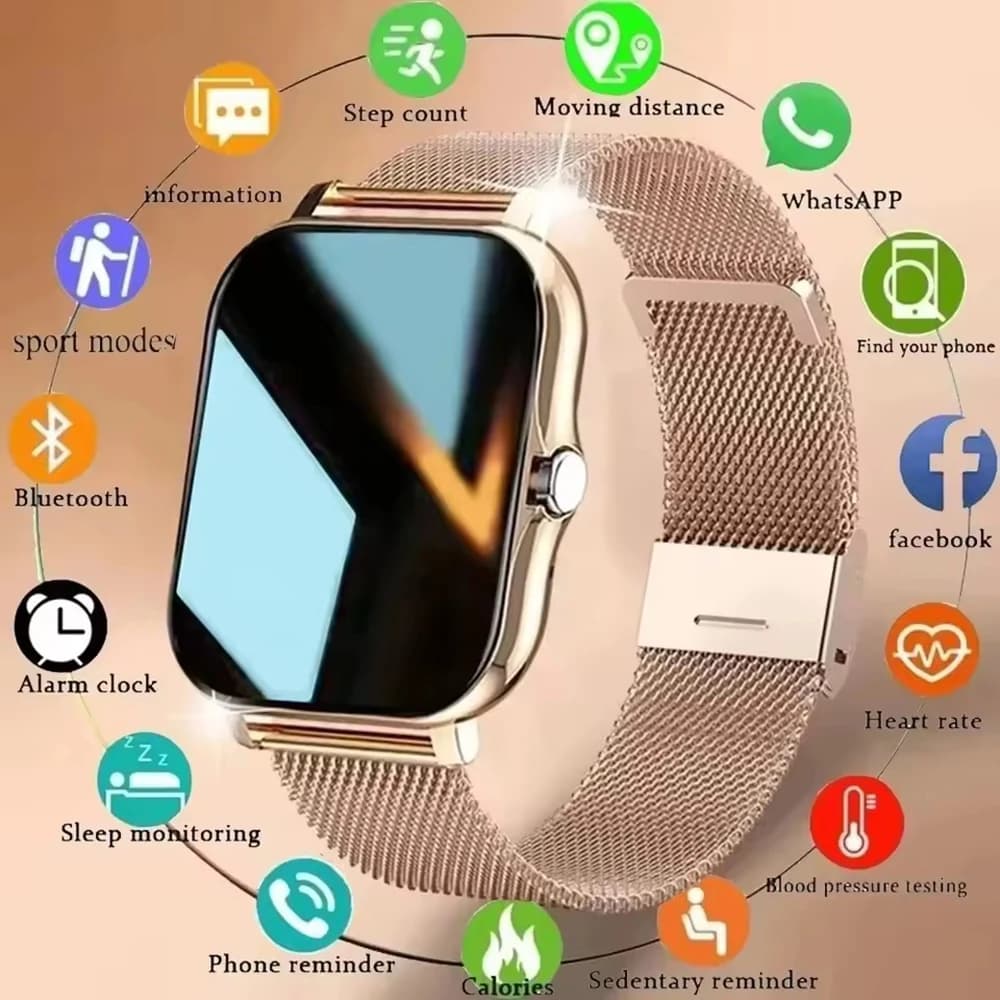 Smart Watch 1.83" Hd Screen Bluetooth Call Heart Rate Blood Oxygen Health Monitor Sports Smartwatch Women Men Holiday Gifts Ht30