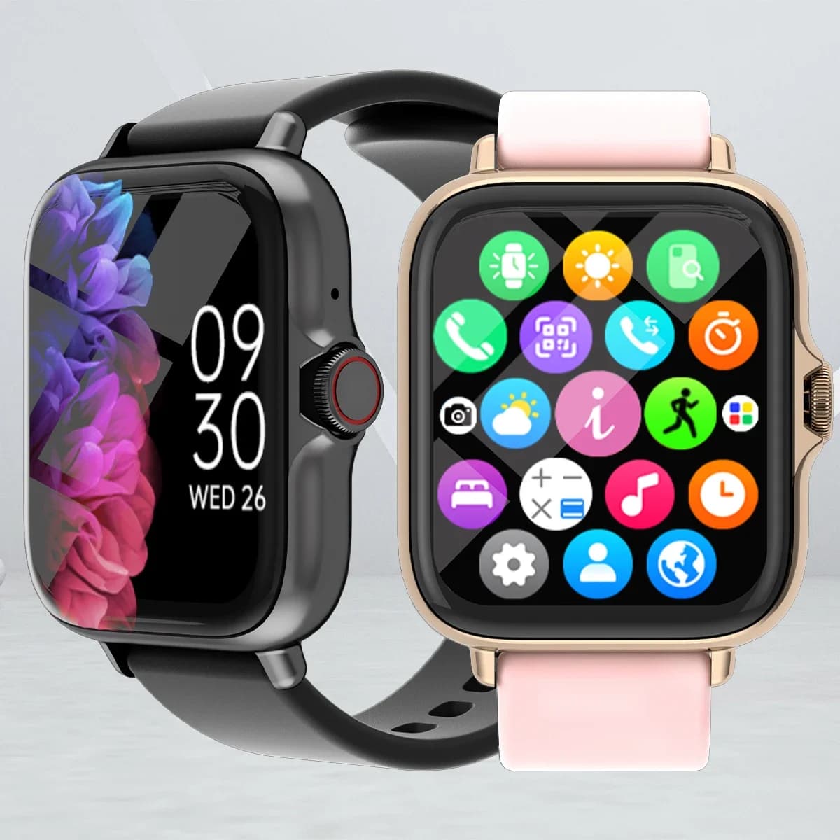 Reloj inteligente de 1,83 pulgadas con mensaje, respuesta a llamadas, monitoreo del sueño, podómetro deportivo, alertas de información para iPhone y Android