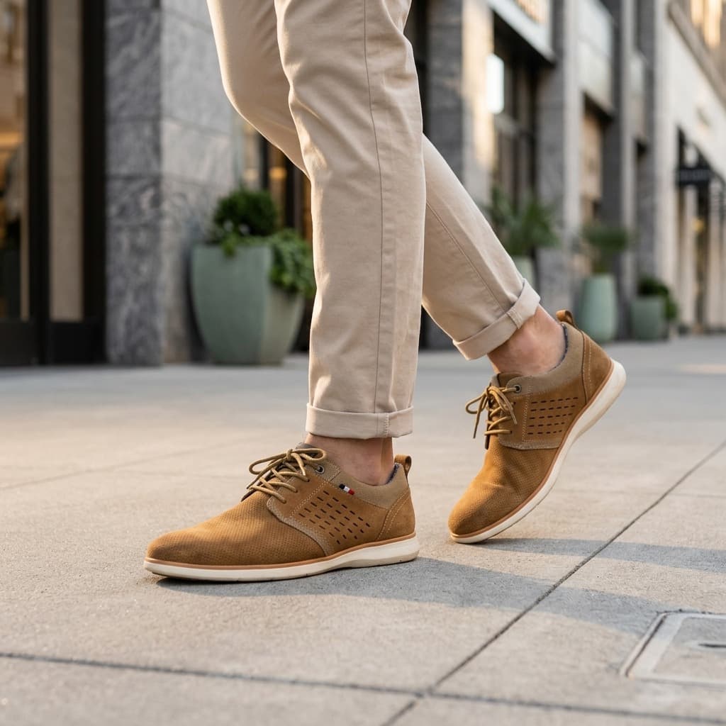 Zapatos Casual Transpirables Bata - Camel con Diseño Perforado Talla 43