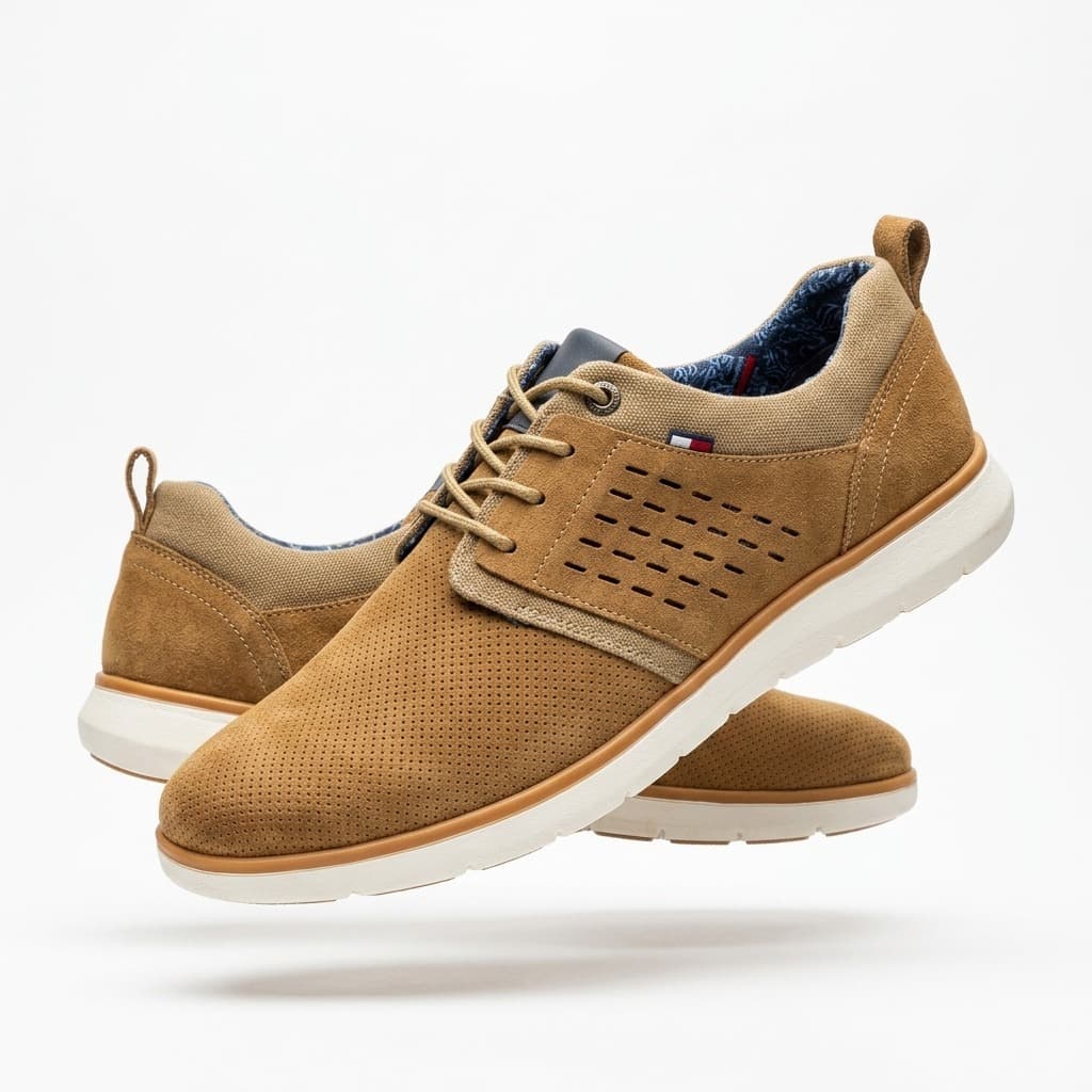 Zapatos Casual Transpirables Bata - Camel con Diseño Perforado Talla 43