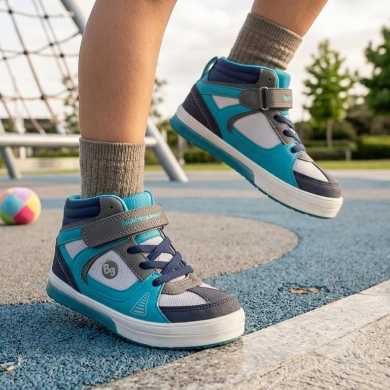 Zapatillas Altas Bubblegummers - Estilo Urbano en Turquesa y Azul para Niños
